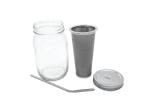 Silver Stainless Steel Cold Brew Mason Jar Filter Kit 2 Cups