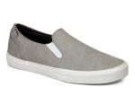 Breathable Mens Slip On Leather Sneakers Massage Mens Grey Casual Shoes