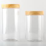 Wood Lid Tight Seal Mason Jar , Dried Fruit / Nut Grains Food Storage Cans