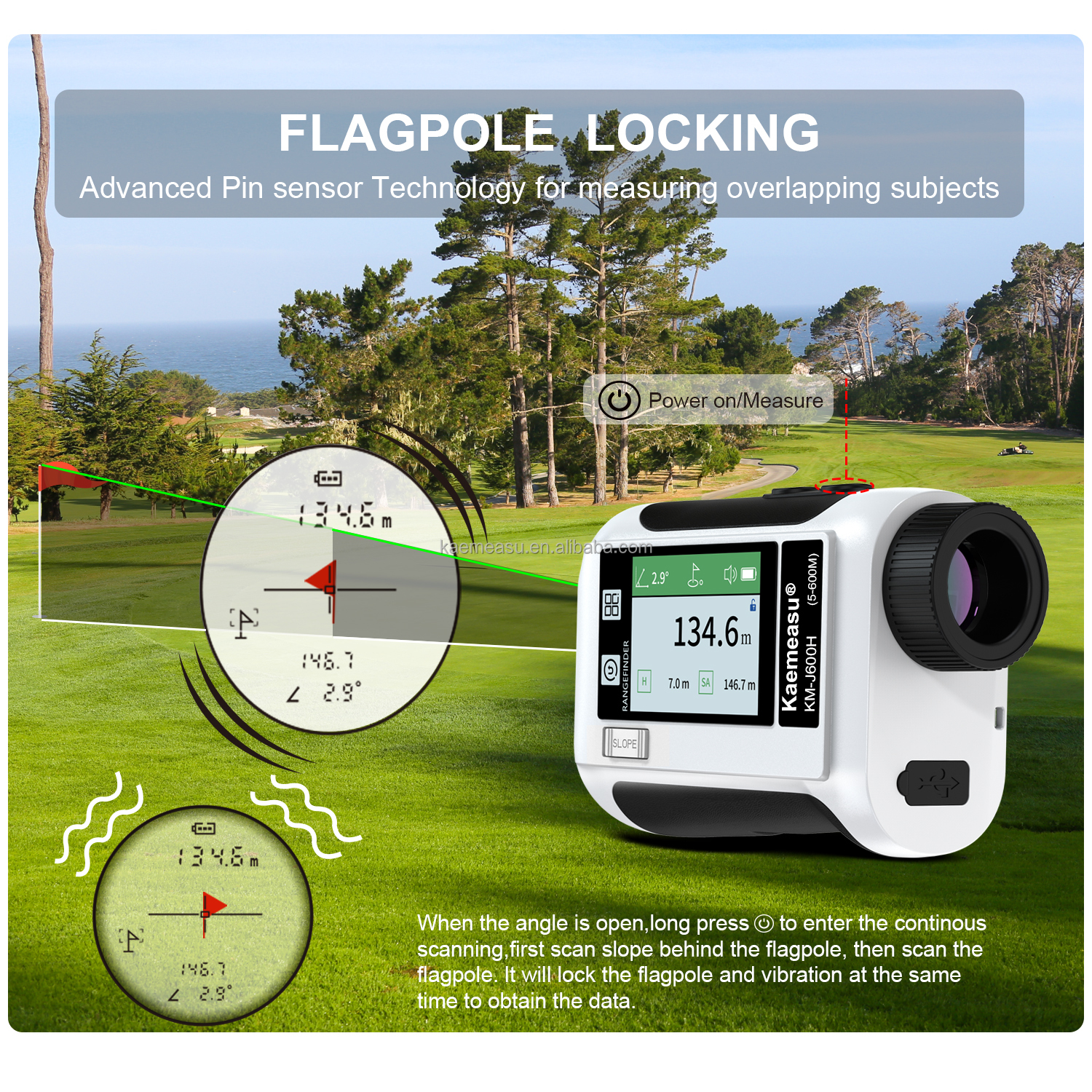 6.5X Magnification Golf Sport Laser Range Finder with Upgraded LCD Screen and Optical Instruments