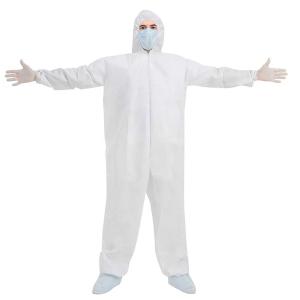 Quality PPE Disposable Protective Coverall Waterproof White 25gsm-70gsm wholesale