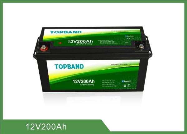 Rechargeable 12V200Ah Bluetooth Lithium Battery High Security for RV and Car