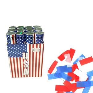 Quality Red White Blue Paper Party Confetti Cannon For Independence Day wholesale