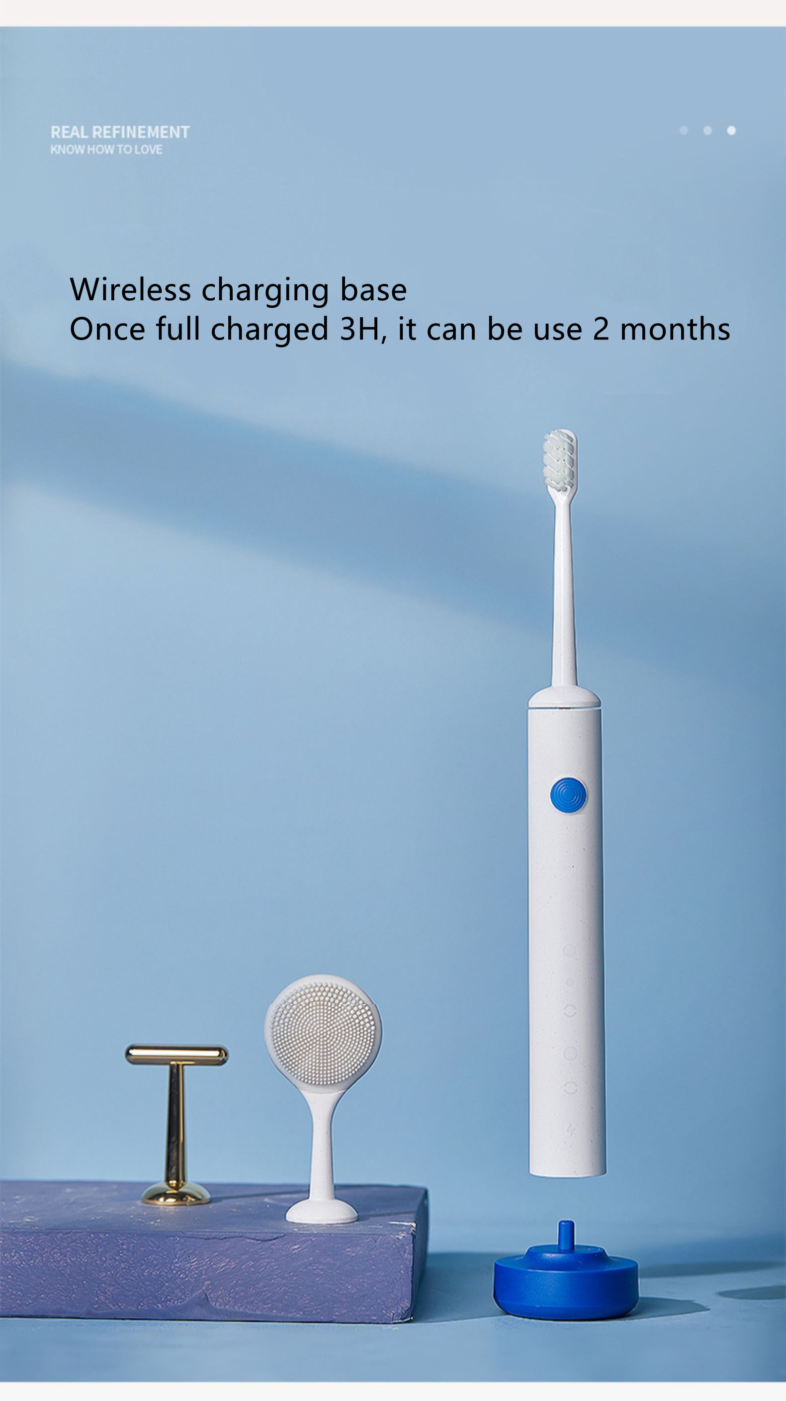 Replaceable Heads 3 In 1 Ultrasonic Electric Toothbrush