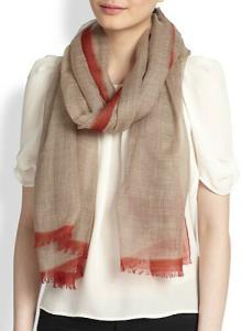 Quality Contrast Border Wool Scarf wholesale
