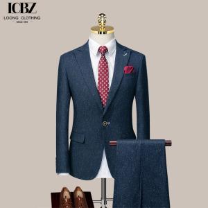Quality Men's Three-Piece Tuxedo Style Suit Slim Fit British Business Small Suit in Wool/Silk wholesale