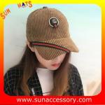 QF17046 Sun Accessory customized corduroy baseball cap, embroidered logo on the