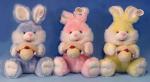 Long Hair Plush Easter Bunnies Small Stuffed Toys , Yellow / Pink / Blue