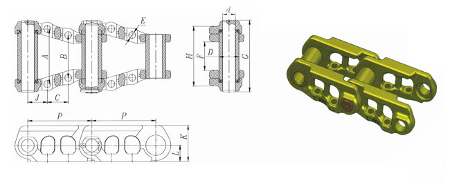 Crawler Machine Track Chain Link Bulldozer Oil Track Link Group