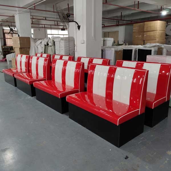 American Restaurant Fast Food Booth Seating Retro 1950S Long Sofa