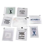 Customized logo cloth accessories sticker RF 8.2Mhz eas sewing woven label for