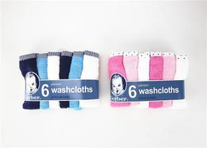 Quality 100% Cotton Baby Bath Washcloths 6pk Woven Washcloth Color Fastness wholesale