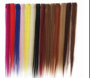 Quality Synthetic Fibre Hair Extensions Straight Double Drawn Human Hair Wefts wholesale