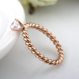 Quality Twist Desigin Ring, Fashion Accessories Couples Jewelry Weaved Rose Gold Diamond Ring wholesale