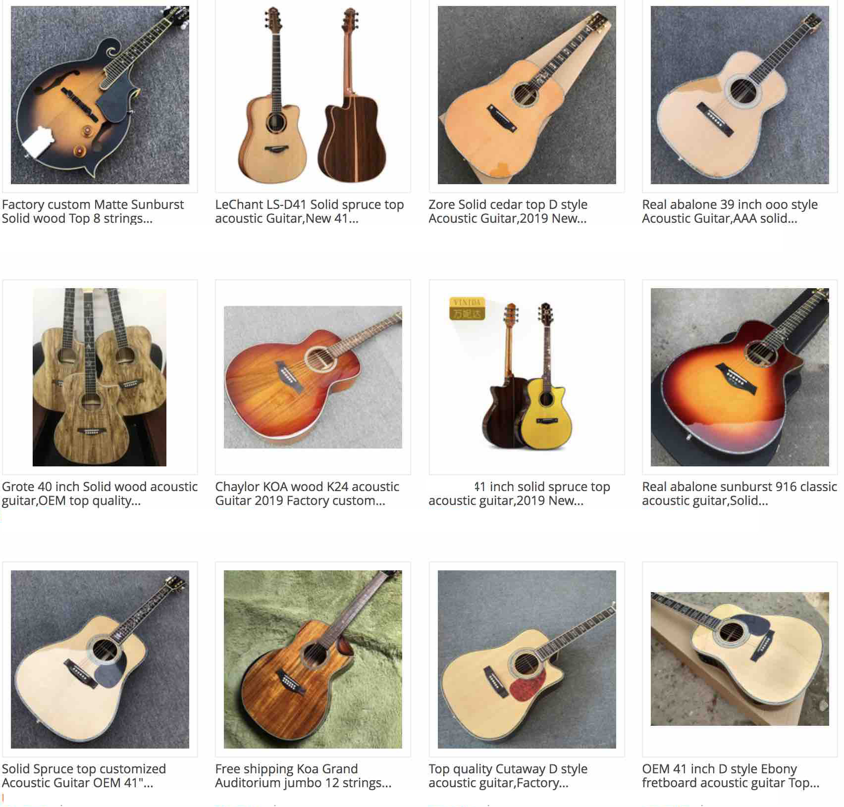 All Real Abalone D style acoustic guitar,Ebony fingerboard OEM custom 41 inches Solid spruce top Guitar Free shipping