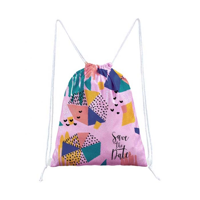 Colorful Sublimation Glittery Drawstring Bag For DIY Personalized Photo Printing