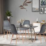 Capacity 300LB Grey Pu Leather Dining Chairs / Tomile 4 Set Dining Room Chairs