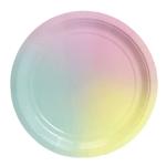 HM20926 Rainbow Gradient Round Trendables Disposable Paper Plates Dinner Size