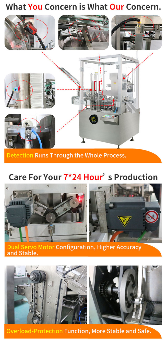 120L Vertical Automatic Box Packing Machine For Biscuit Box Carton