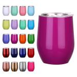 12 OZ Stainless Steel Wine Tumbler With Lid Wine Glass Tumbler Double Wall