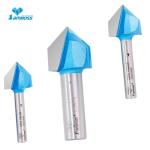 High Precision V Groove Router Bit Double Flute Chamfer Carbide Tipped
