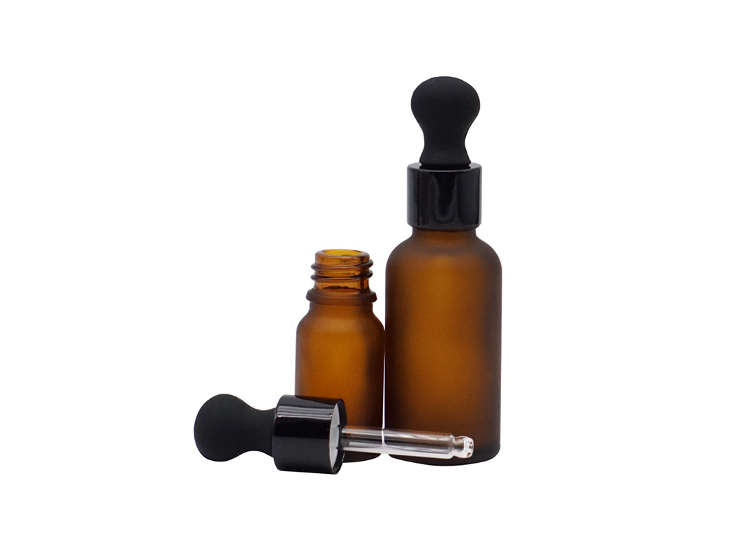 Flat Shoulder Essential Oil Bottle Empty Glass White Cosmetic Dropper Bottle 50ml