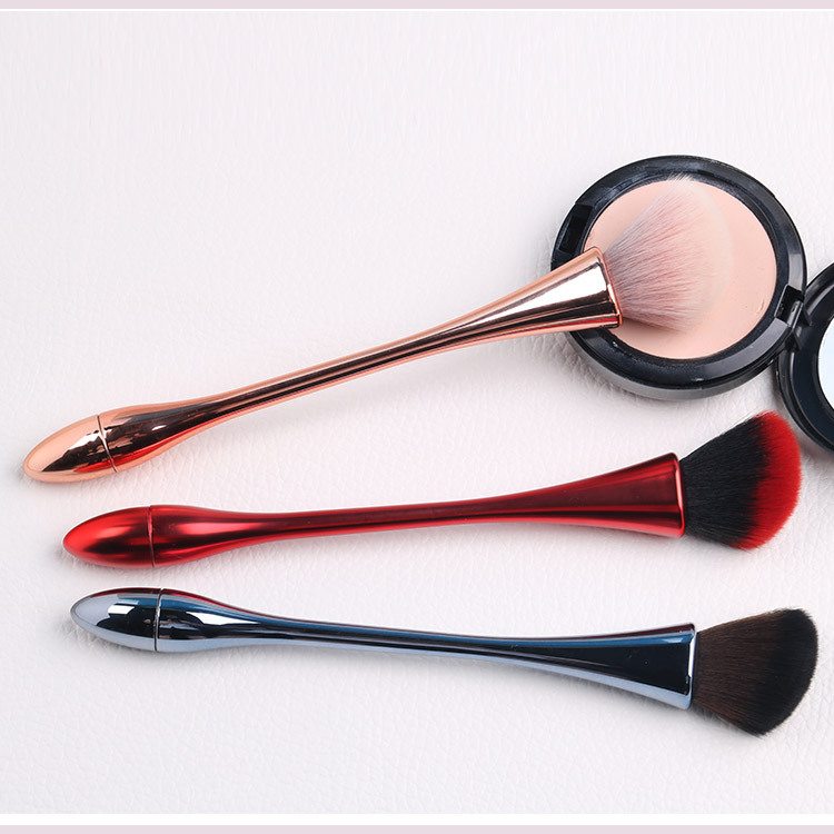 Pink Handle Beauty Care Face Makeup Brush Anti Bacteria Plush Synthetic Bristles