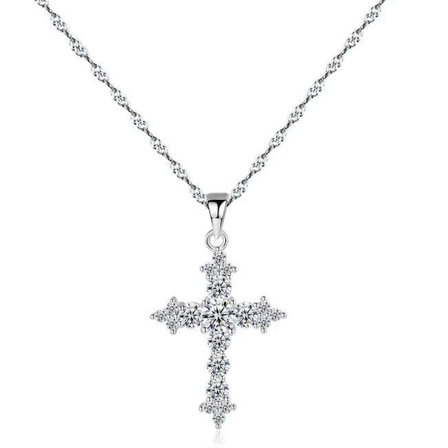 Rope Chain Trendy Cross Necklace 316L Stainless Steel Fashion Jewelry Necklaces