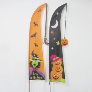 Quality Halloween Garden Flag witch and pumpkin wholesale