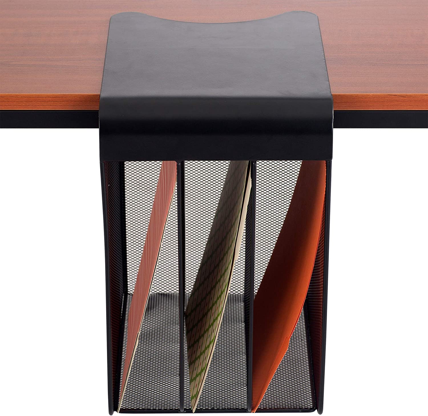 Rectangle Solid Top Vertical Hanging Drawer Basket Desk Storage Under Cabinet Bookshelf Organizer