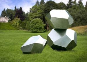 Quality Stainless Steel Garden Sculptures Sandblasting Square Decoration wholesale