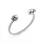 Mighty Opening Double Skull Stainless Steel Twisted Wire Men's Explosive