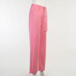 Pink Ripped High Waist Straight Wide Leg Jeans Women