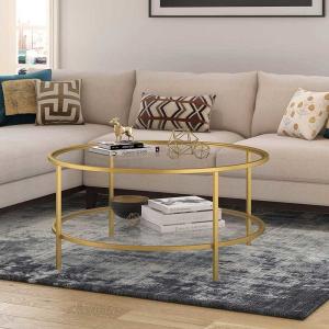 Quality Durable Round Glass Coffee Table Living Room Furniture 17&quot; H X 36&quot; L X 36&quot; W wholesale