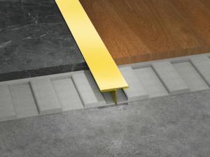 Quality T Shaped Brass Tile Trim 1.8m High Corrosion Resistance Outdoor Stairs wholesale