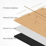 Natural Cork TPE Printed 4mm Non Slip Home Fitness Pad Gymnastics Pilates Yoga