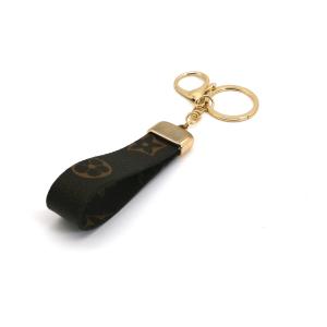 Quality 2cm Wide Custom Leather Keychains Brown Printing For Clothes OEM ODM wholesale