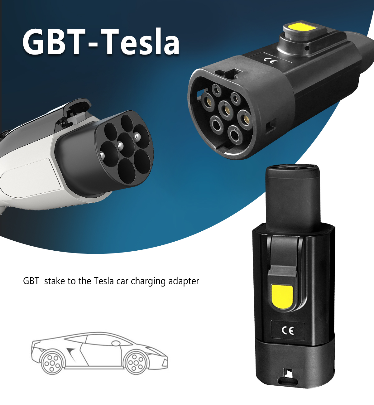 GBT TO NACS Portable EV Charger Adapter 7kw 240V 32A for Tesla Car Charging Station Retrofit/Upgrade Purpose 240V