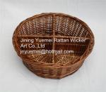 2016 new round shape wicker makeup storage basket 4 partitions