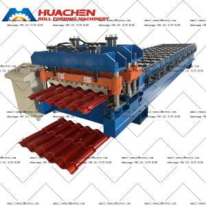Quality Aluminium Metal Roof Glazed Sheet Roll Forming Machine Chain Drive wholesale