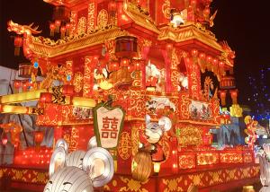 Quality Golden Chinese Style Architectural Lantern Display Large Scale Exhibition wholesale