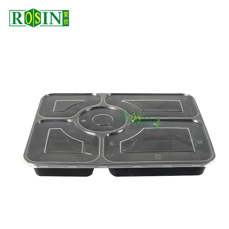 Clear Takeaway 6 Compartment Food Container Microwave Safe With Lid