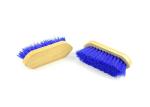 16.5cm Horse Grooming Tools , Wooden Horse Brushes Blue Soft Bristles