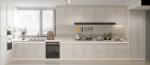 Refined Chic Modern Cream White Stainless Steel Kitchen Cabinetry With Luxurious