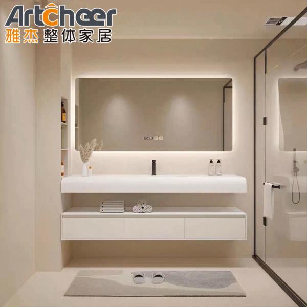 Stylish Solid Wood Bathroom Vanity with Drawer Storage and Durable Carrara