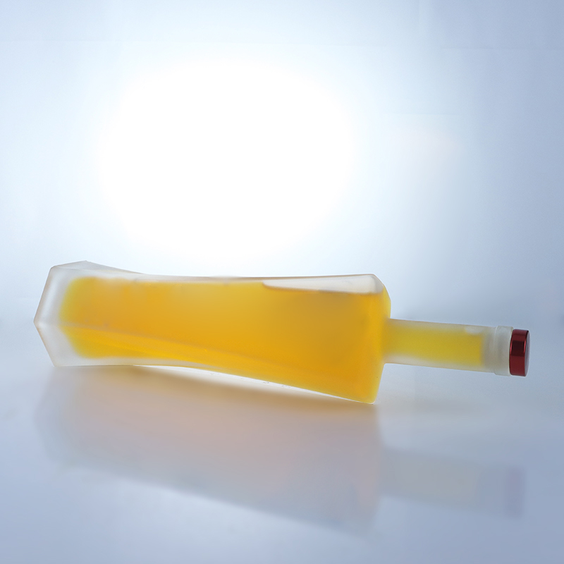 Industrial 750ml Custom Shaped Frosted Glass Liquor Bottles for Top-Shelf Spirits