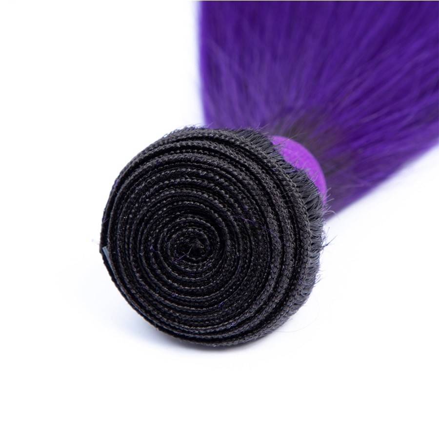 #T1B/Purple Straight Remy Human Hair Bundles Sew In Weave Bundles Brazilian Bundle Deals