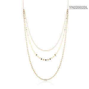 Quality OEM Stainless Steel Layered Necklace K Gold Triple Layer Pendant Necklace wholesale