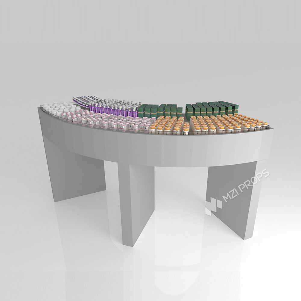 GDR07-XY06 Cosmetic Display Table with 3mm Transparent Acrylic Joint Box and Multi-Level Display for Shopping Mall