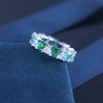 Vintage Geometry Triangle Diamond Sterling Silver CZ Rings S925 Customized